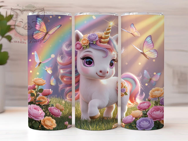 Baby Unicorn Fantasy Magic 20oz Tumbler, Cute Fantasy, Magical Design, Whimsical Style, Fantasy Creature, 20oz Tumbler Wrap, Sublimation PNG Sublimation Lara' s Designs 