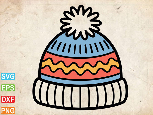 Baby Winter Hat SVG, Beanie Silhouette Clipart SVG Creativeart88 