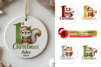Baby’s 1st Christmas Ornament Bundle - Animal Collection Sublimation BijouBay 