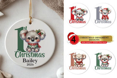 Baby’s 1st Christmas Ornament - Koala Bundle Sublimation BijouBay 