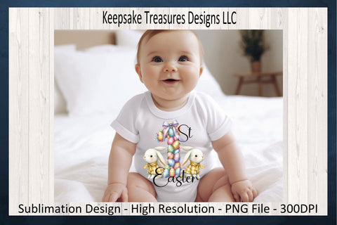 Baby's 1st Easter PNG, First Easter Sublimation PNG, Easter Bunny PNG Sublimation, Digital Download, PNG Printable Sublimation Keepsake Treasures Designs LLC. 