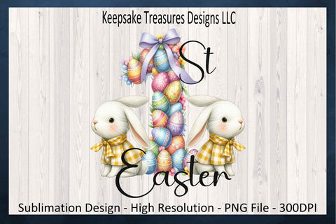 Baby's 1st Easter PNG, First Easter Sublimation PNG, Easter Bunny PNG Sublimation, Digital Download, PNG Printable Sublimation Keepsake Treasures Designs LLC. 