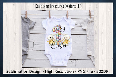 Baby's 1st Easter PNG, First Easter Sublimation PNG, Easter Bunny PNG Sublimation, Digital Download, PNG Printable Sublimation Keepsake Treasures Designs LLC. 