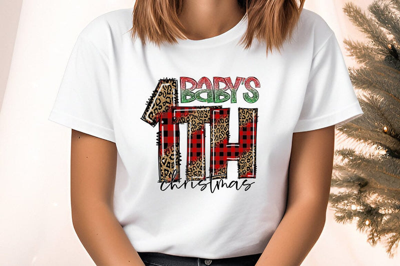 Babys 1th Christmas PNG Design Sublimation Designangry 