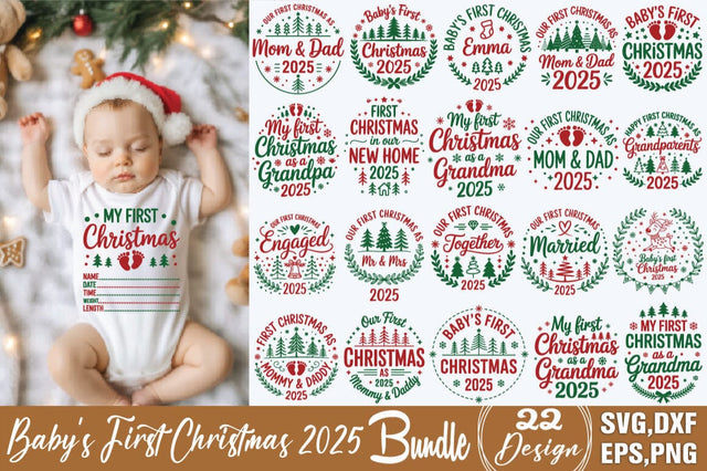Babys First Christmas 2025 Svg Bundle SVG Angelina750 