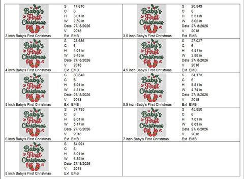 Baby’s First Christmas Machine Embroidery Design – Baby Footprints Christmas Embroidery File Embroidery/Applique DESIGNS PatternFeed8 