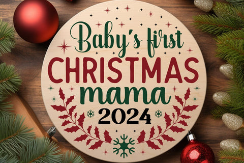 Baby's First Christmas Mama 2024 SVG Angelina750 