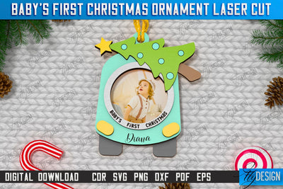 Baby's First Christmas Ornament Laser Cut | Christmas Tree Toy | Christmas Décor | Holidays | Personalized Hanging Tree Toy | CNC File SVG Fly Design 