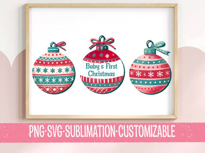 Baby's First Christmas Ornament SVG PNG - Festive Holiday Art for DIY Crafts & Decor SVG YaySportsandSuch 