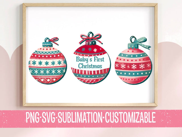 Baby's First Christmas Ornament SVG PNG - Festive Holiday Art for DIY Crafts & Decor SVG YaySportsandSuch 