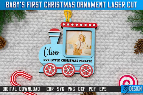 Baby's First Christmas Ornaments Laser Cut Bundle | Christmas Tree Toys | Christmas Décor | Holidays | Personalized Hanging Tree Toys | CNC Files SVG Fly Design 