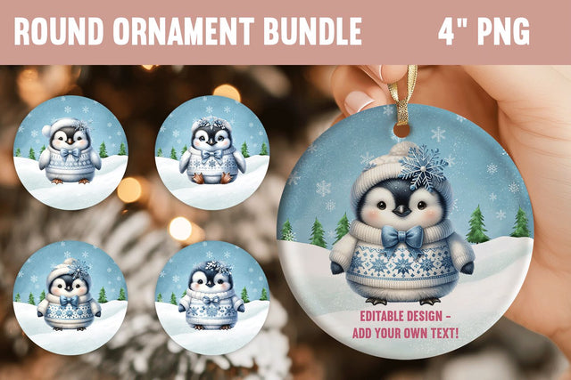 Baby's First Christmas Penguin Ornament Bundle Sublimation BijouBay 