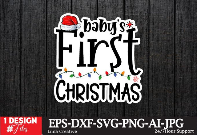 Baby's First Christmas Sticker ,Christmas Sticker SVG ,Christmas SVG Cut File,Christmas Sticker PNG,Christmas Sticker DEsign Bundle, Christmas SVG BUndle,Christmas Sublimation, Sublimation PNG,Christmas Clip Art SVG Insomnia Std 