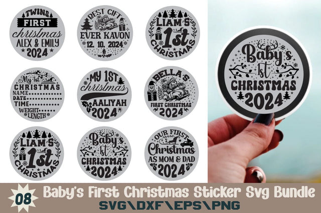 Babys First Christmas Sticker Svg Bundle SVG Angelina750 