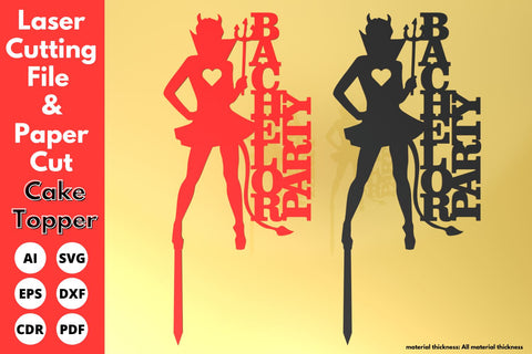 bachelor party topper | paper cut | svg laser cut Glowforge SVG tofigh4lang 