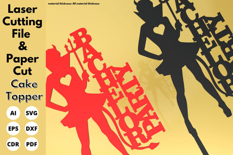 bachelor party topper | paper cut | svg laser cut Glowforge SVG tofigh4lang 