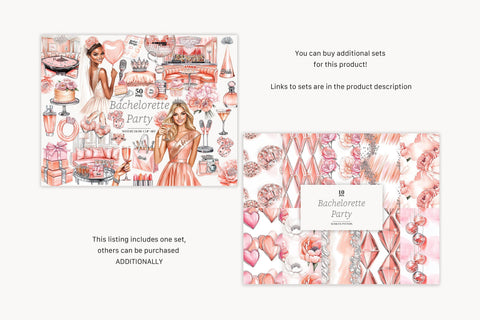 Bachelorette Party Clipart Set | Bride & Bridesmaid PNGs SVG GlamArtZhanna 