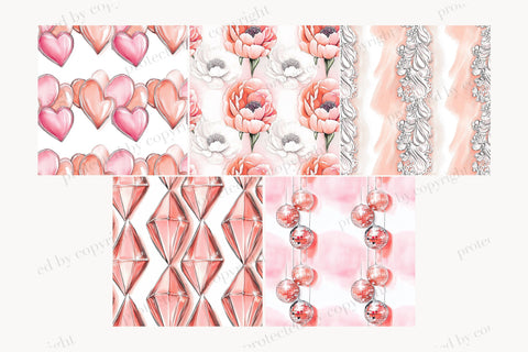 Bachelorette Party Digital Paper | Blush Bridesmaid Patterns Digital Pattern GlamArtZhanna 