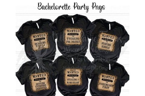 Bachelorette Shirt Bundle – Wanted Dead or Alive Western Theme PNG JPG – 10 Funny Cowgirl Designs for Bride & Bridesmaids – Bridal Party PNG Sublimation Willow Paige Farms 