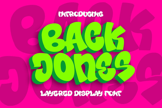 Back Jones - Cute Layered Display Font Font Mozzatype 
