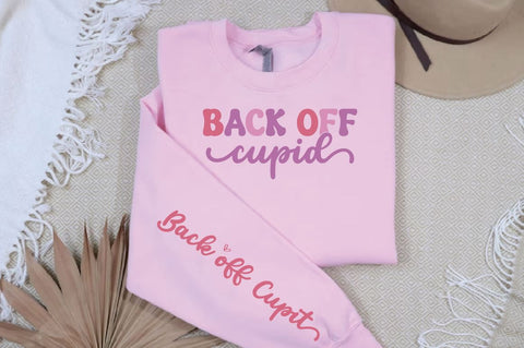 Back off Cupid SVG Design, Valentine's Day Sleeve SVG SVG Regulrcrative 