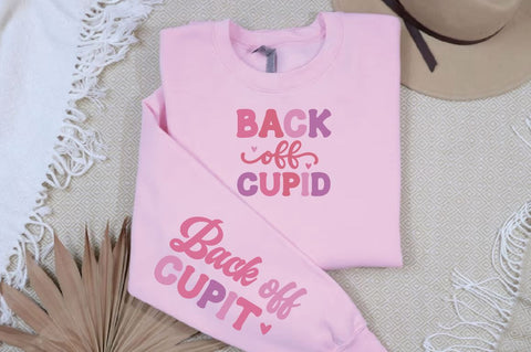 Back off Cupid SVG Design, Valentine's Day Sleeve SVG SVG Regulrcrative 