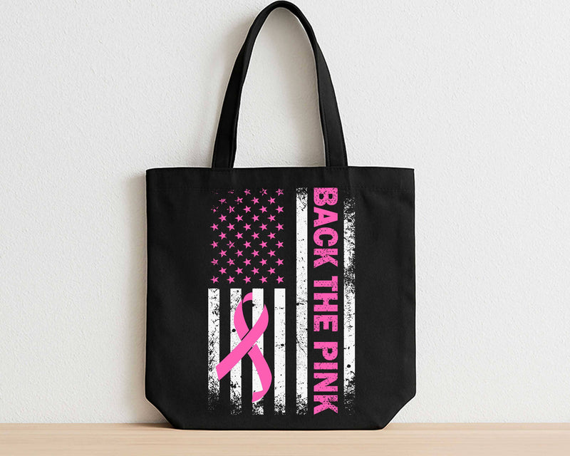 Back the Pink Breast Cancer Awareness American Flag SVG - So Fontsy