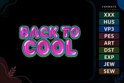 Back To Cool School Quote Embroidery Design Embroidery/Applique DESIGNS sg embroidery 