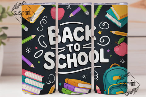 Back to School 20oz Tumbler Wrap Sublimation sassyprint 