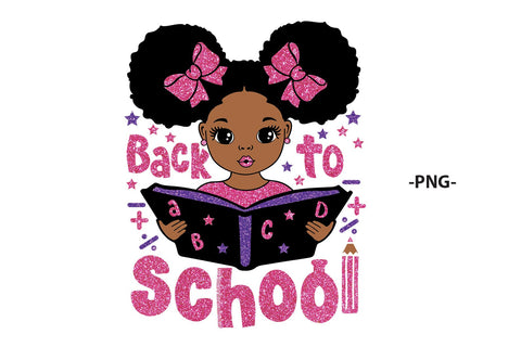 Back to School Afro Girl SVG | Cute Student Reading Clipart for Classroom Decor, Sublimation and Kids Crafts SVG 1uniqueminute 