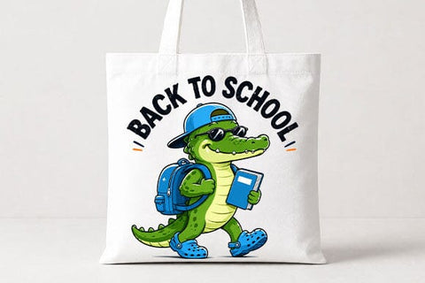 Back to School Alligator PNG | Cute School Sublimation Design SVG BillahCrafts 