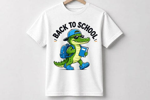 Back to School Alligator PNG | Cute School Sublimation Design SVG BillahCrafts 