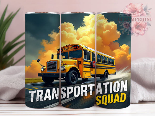 Back to School Bus Tumbler Wrap, Back to School Gift, Bus Driver Design, Transportation Drinkware, 20oz Tumbler Wrap, Teacher Appreciation, Kids Transportation Art Sublimation Li Zamperini 