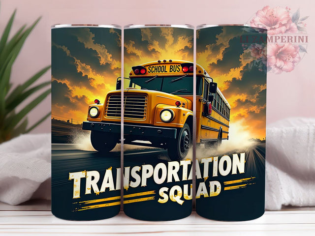 Back to School Bus Tumbler Wrap, Back to School Gift, Bus Driver Design, Transportation Drinkware, 20oz Tumbler Wrap, Teacher Appreciation, Kids Transportation Art Sublimation Li Zamperini 