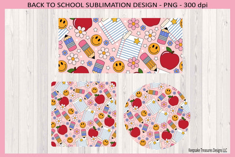 Back To School Classroom Notes Retro 11oz Mug Wrap & Coasters, Sublimation Png, Digital Download Sublimation Keepsake Treasures Designs LLC. 