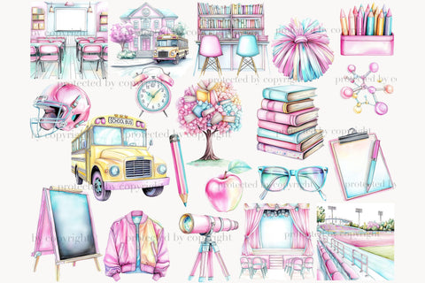 Back To School Clipart | School Clipart Collection SVG GlamArtZhanna 