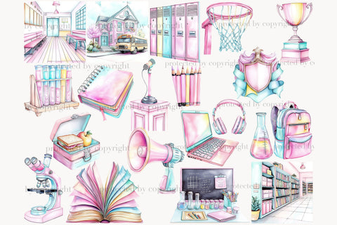 Back To School Clipart | School Clipart Collection SVG GlamArtZhanna 