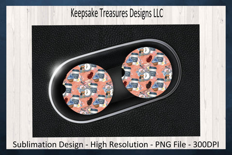 Back to School Coffee Time 20oz Tumbler Wrap, Matching Key Ring and Car Coaster, Sublimation Png Printable, Digital Download Sublimation Keepsake Treasures Designs LLC. 