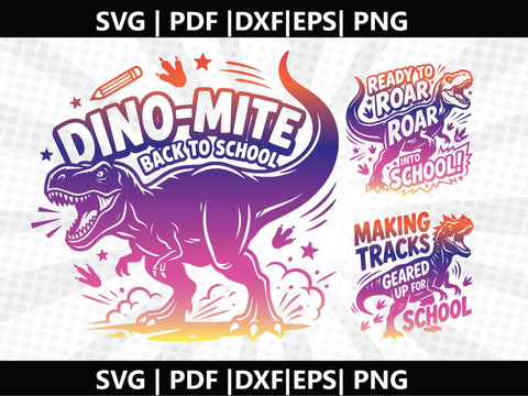 Back to school Dinosaur Comic Style quotes SVG SVG Johan Ru designs 