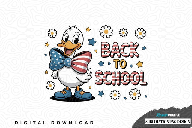 Back to school duck sublimation png design Sublimation Regulrcrative 