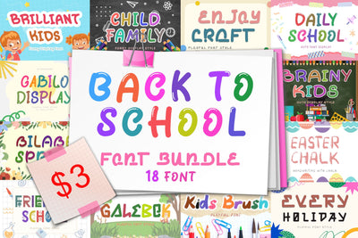 Back To School Font Bundle Font Prasetya Letter 