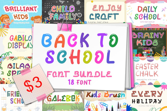 Back To School Font Bundle Font Prasetya Letter 