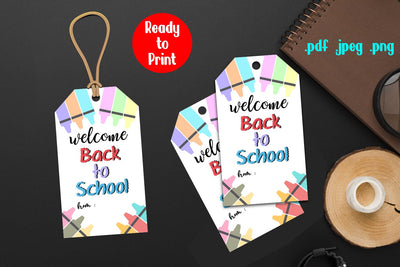 Back to School Gift Tag, Welcome Back to School Printable SVG zafrans studio 
