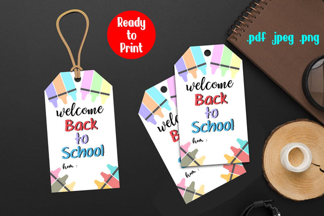 Back to School Gift Tag, Welcome Back to School Printable SVG zafrans studio 
