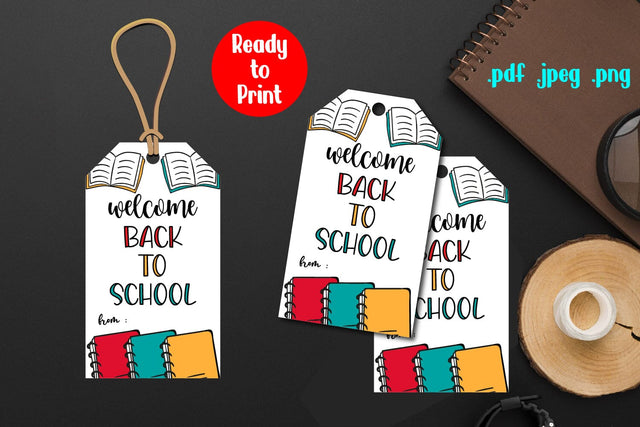 Back to School Gift Tag, Welcome Back to School Printable SVG zafrans studio 