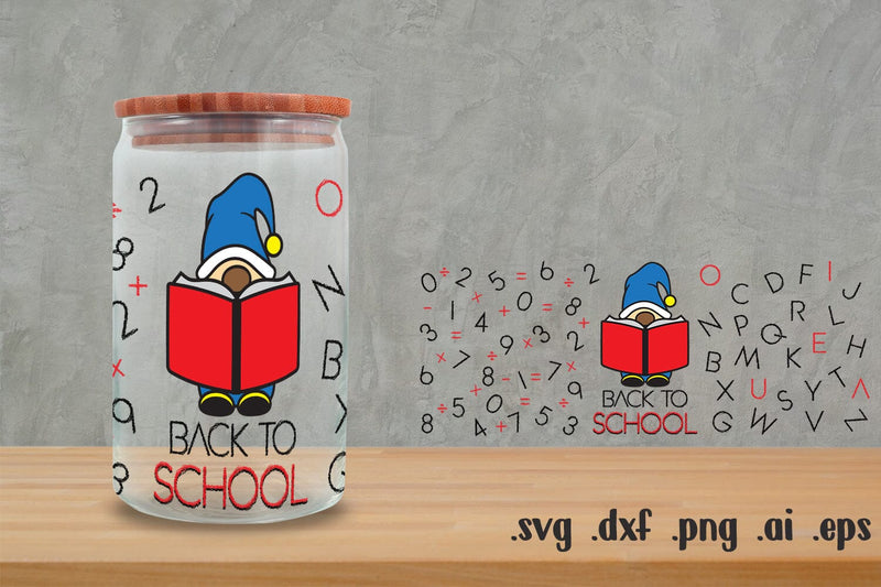 Back to School Glass Can Wrap 16Oz | School Glass Can Wrap 16Oz Sublimation zafrans studio 