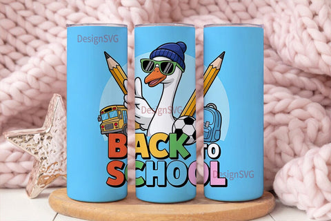 Back to School Goose 20oz Tumbler Sublimation DesignSVG 