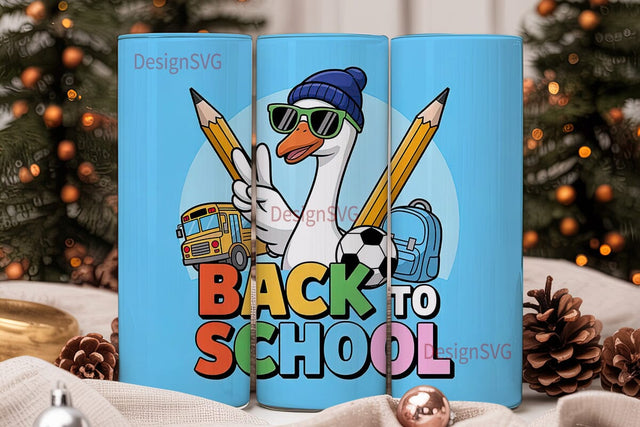 Back to School Goose 20oz Tumbler Sublimation DesignSVG 