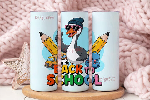 Back to School Goose 20oz Tumbler Sublimation DesignSVG 