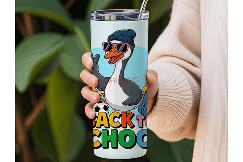 Back to School Goose 20oz Tumbler Sublimation DesignSVG 